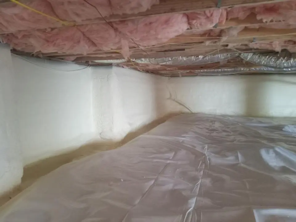 Crawl space encapsulation with closed-cell spray foam for Attic Insulation in Cicero